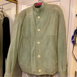Men's suede, Stylish Light Green Italian Jacket